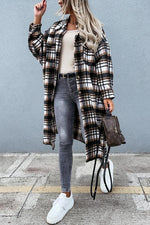 Alanis Pocketed Plaid Long Blouse