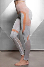 Color Block High Waist Mesh Leggings