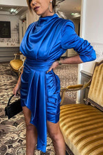 Style A La Mode Ruched Satin Party Dress