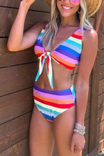 Sunny Rainbow Striped Bikini