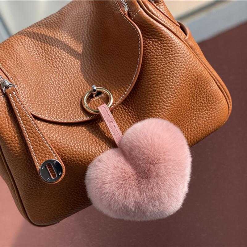 Belt Rex Rabbit Fur Love Heart-shaped Pendant