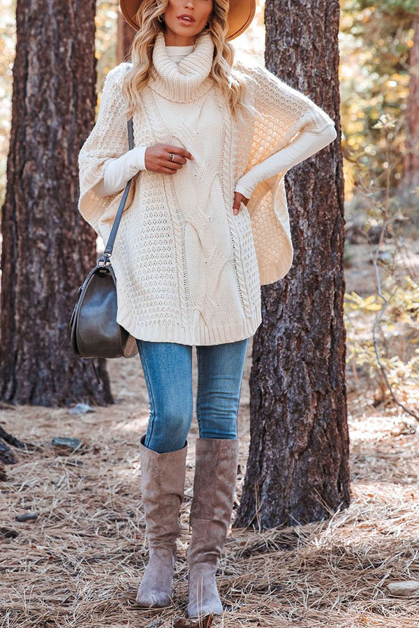 Novakiki Beside The Fire Cable Poncho Sweater