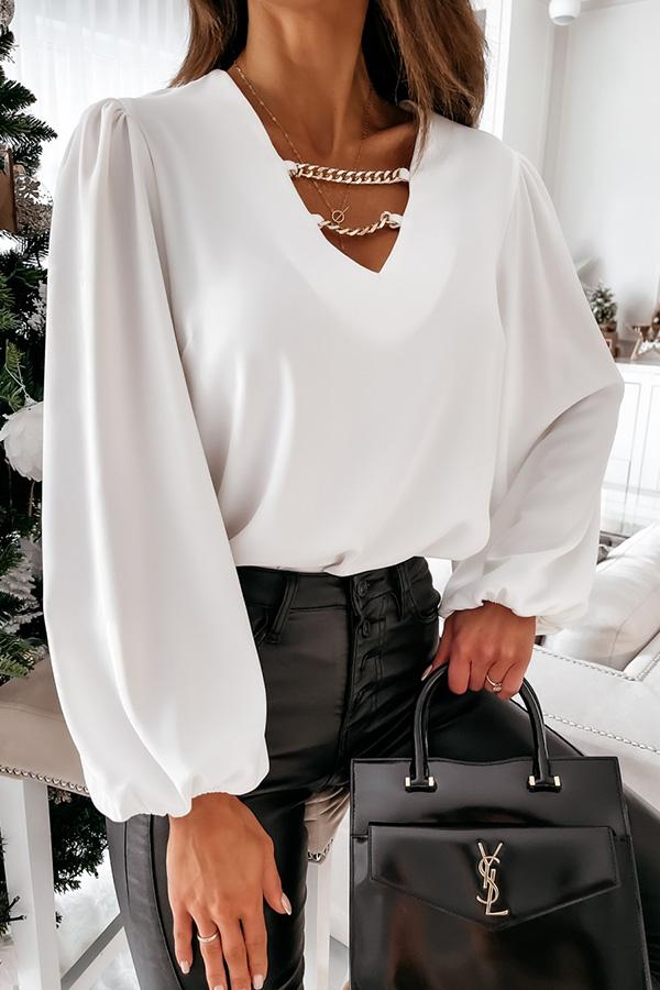 She's The Center Chains Decoration Blouse