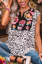 Wild Flower and Leopard Blouse