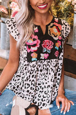 Wild Flower and Leopard Blouse