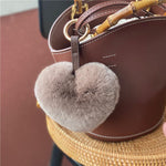 Belt Rex Rabbit Fur Love Heart-shaped Pendant