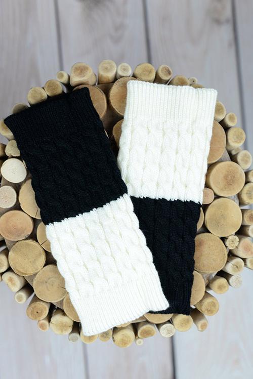 Color Block Reversible Knitted Boot Cuffs