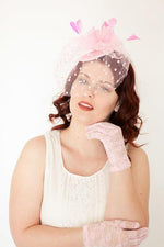 Dot Veil Feather Fascinator