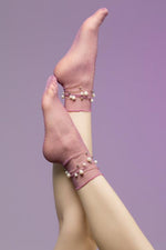 Pearls Beads Tulle Socks