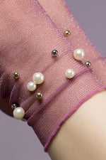 Pearls Beads Tulle Socks