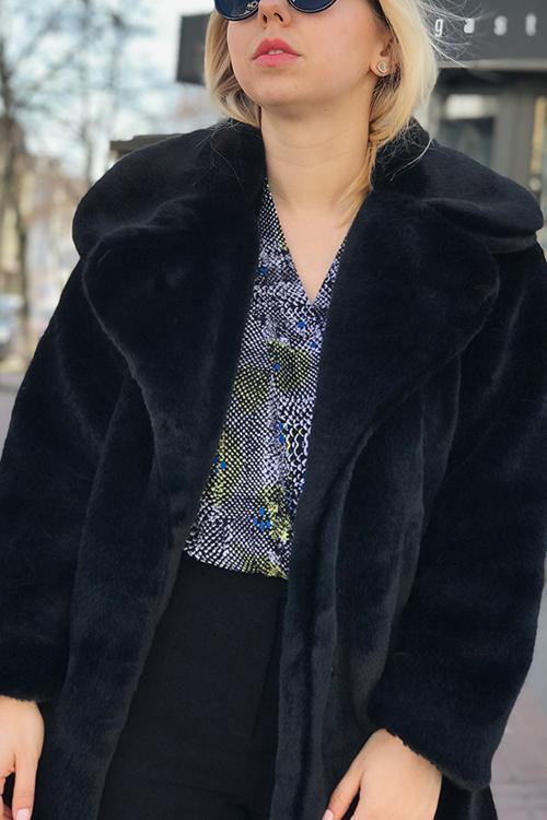 Faux Fur Loose Long Sleeve Coat