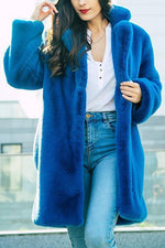 Faux Fur Loose Long Sleeve Coat