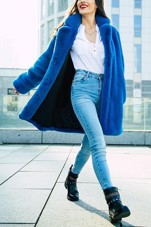 Faux Fur Loose Long Sleeve Coat