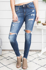 Broken Hole Skinny Jeans