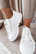 Lace Up Platform Canvas Sneaker