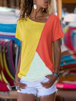 Summer Contrast Color Short-sleeved T-shirt