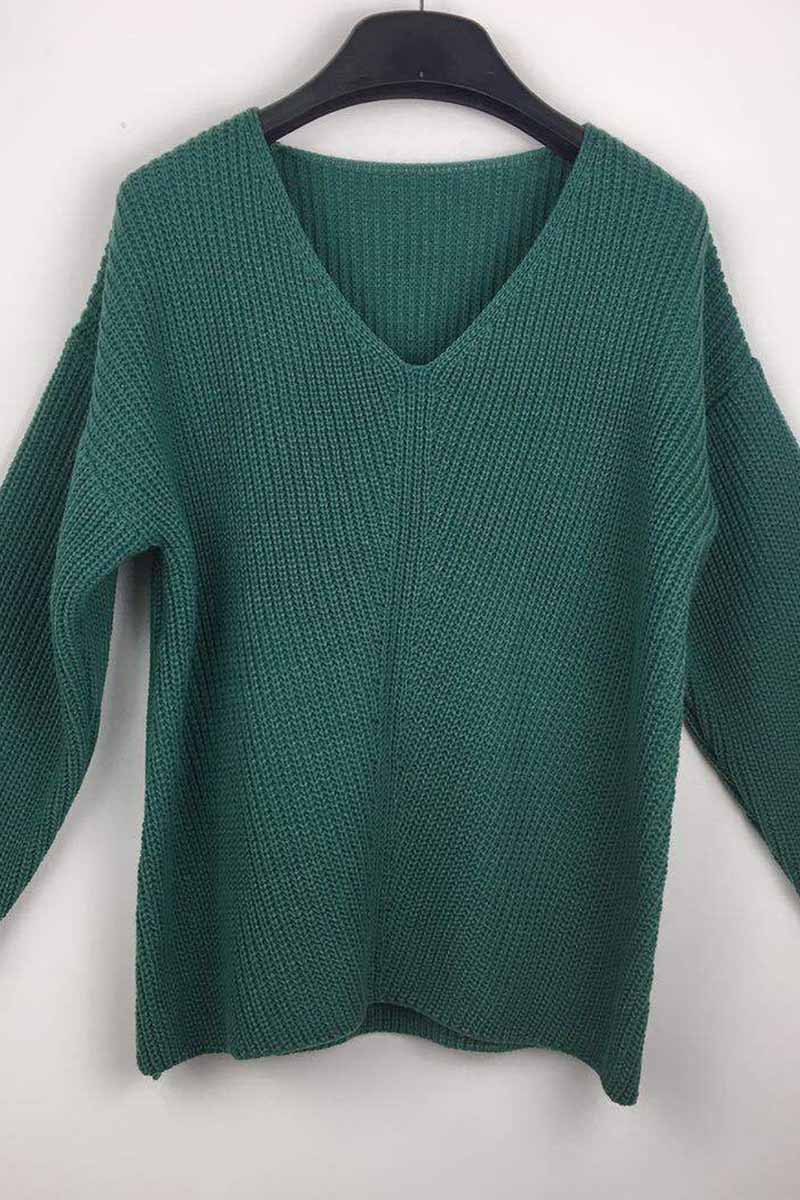 Florcoo Sexy Fashion V-neck Knitted Sweater(5 Colors)
