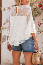 Bell Sleeve Lace Babydoll Top
