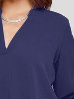 V-neck Long-sleeved Chiffon Blouse