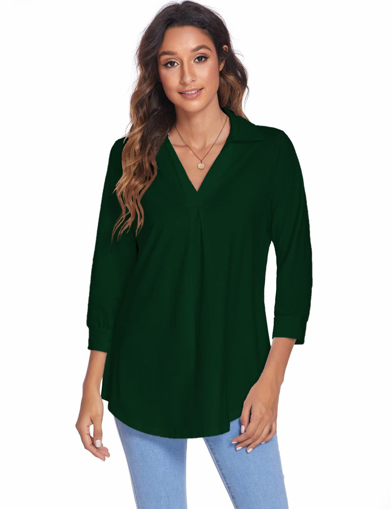 Women¡¯s Blouses Collared V Neck Casual Loose Blouse