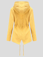 Women's Coats Zip Drawstring Outdoor Rainproof Hooded Coat