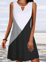 Women's Dresses Colorblock Hollow Sleeveless Casual Dress