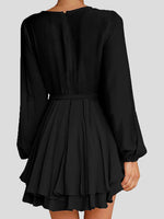 Women's Dresses Deep V-Neck Long Sleeve Irregular Mini Dress