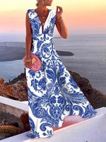 Women's Dresses Deep V-Neck Sleeveless Maxi Dress