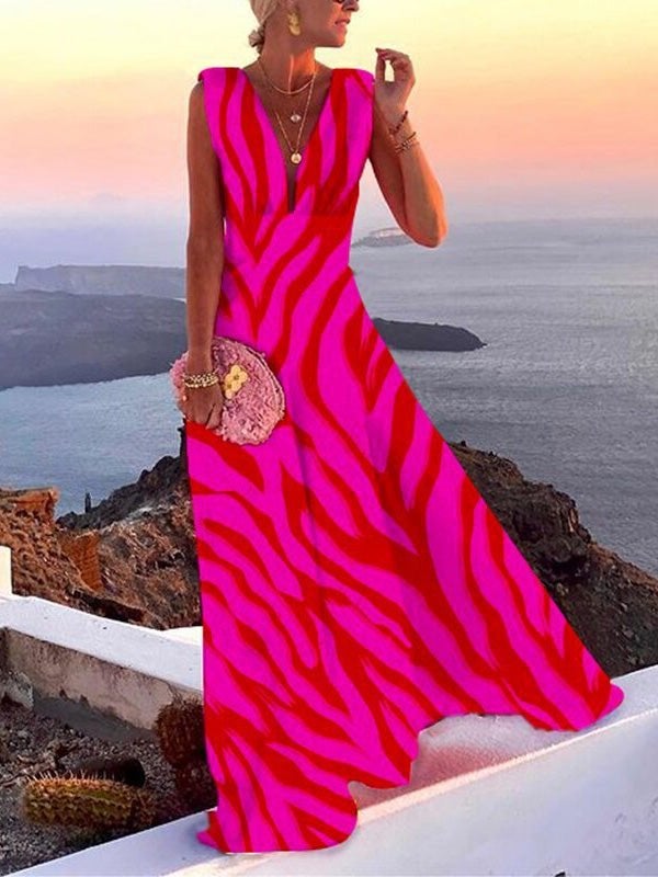 Women's Dresses Deep V-Neck Sleeveless Maxi Dress