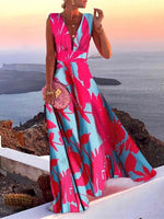 Women's Dresses Deep V-Neck Sleeveless Maxi Dress