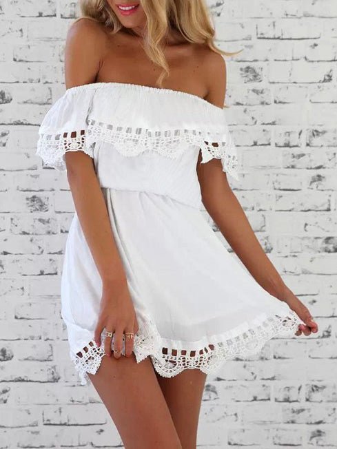 Women's Dresses One-Shoulder Lace Mini Dress