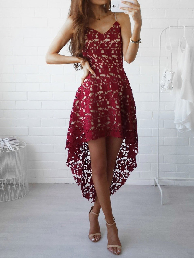 Women's Dresses Sling Lace Sleeveless Irregular Dress