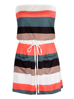 Women's Dresses Striped Tube Top Drawstring Pocket Sleeveless Dress