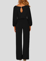 Women's Jumpsuits Solid Long Sleeve Belted Casual Jumpsuit