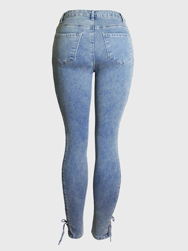 Women's Pants Denim Sexy Cross Strap Jeans