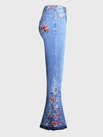 Women's Pants Embroidered Denim Flared Jeans