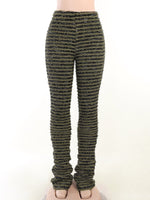 Women's Pants Striped Sexy Slim Fit Knitted Pants