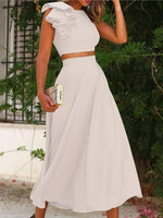 Women's Sets Crop Sleeveless Tank Top & Skirt Two Piece Set