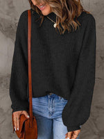 Women's Sweaters Casual Solid Turtleneck Long Sleeve Sweater