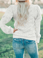 Women's Sweaters Hollow Round Neck Long Sleeve Sweater