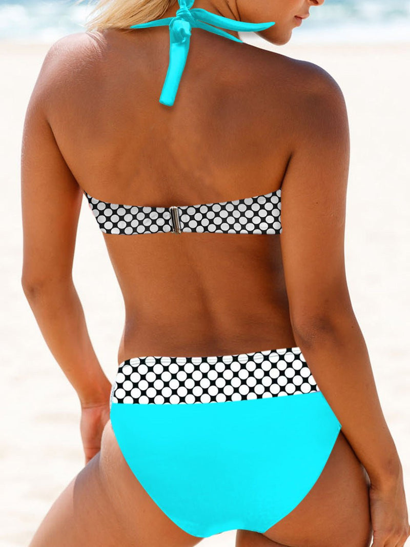 Women's Swimsuits Print Halter Bikini Two-Piece Swimsuit