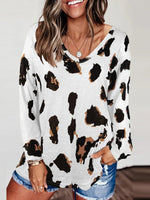 Women's T- Shirts Leopard Print Round Neck T- Shirt