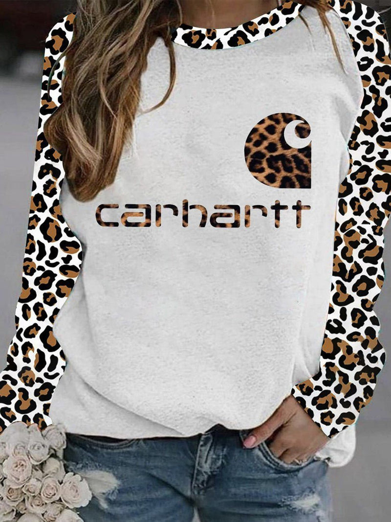 Women's T-Shirts Letter Print Crew Neck Long Sleeve T-Shirt