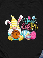 Women's T-Shirts Rabbit Hug Basketball Print Crew Neck Short Sleeve T-Shirt