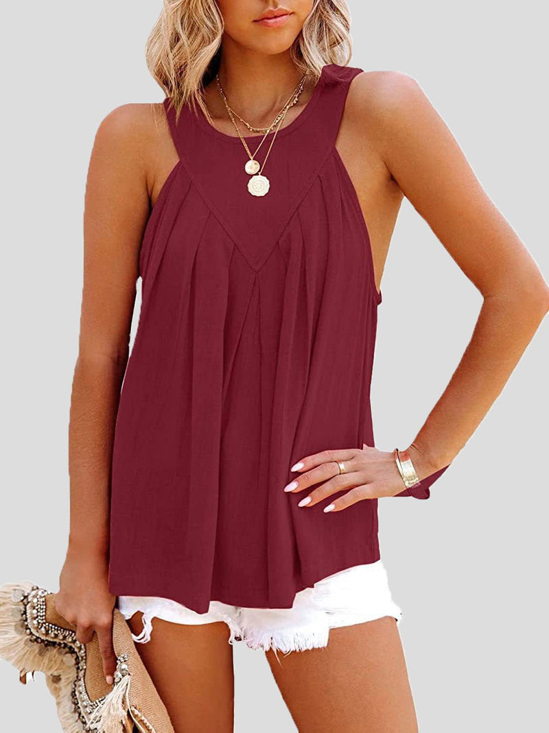 Women's Tank Tops Casual Solid Halter Sleeveless Tank Top