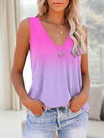 Women's Tank Tops Printed V-Neck Sleeveless Casual Tank Top