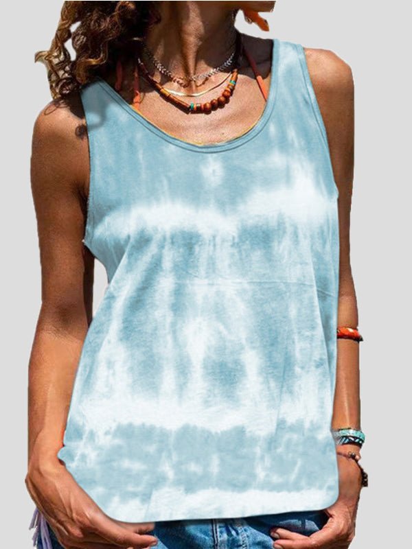 Women's Tank Tops Tie-Dye Print Sleeveless Tank Top